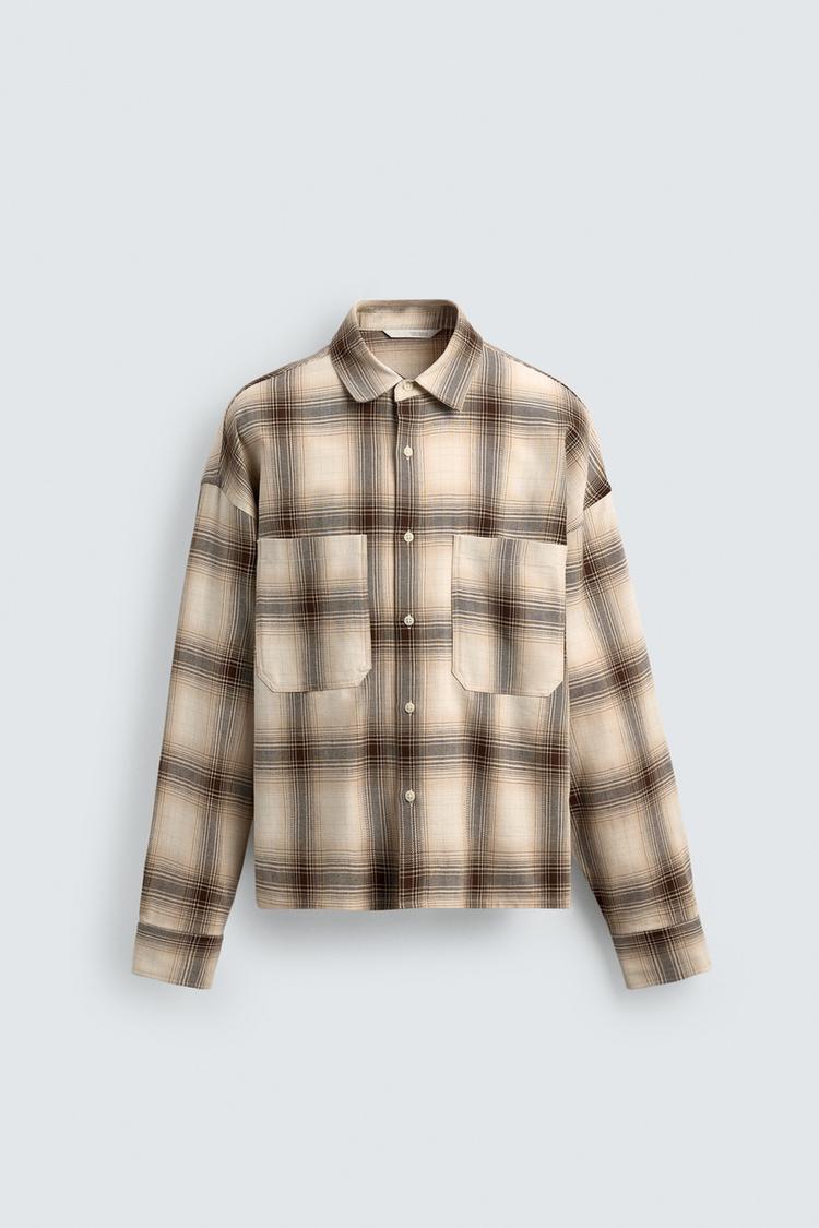 TEXTURED PLAID SHIRT - Zara product image