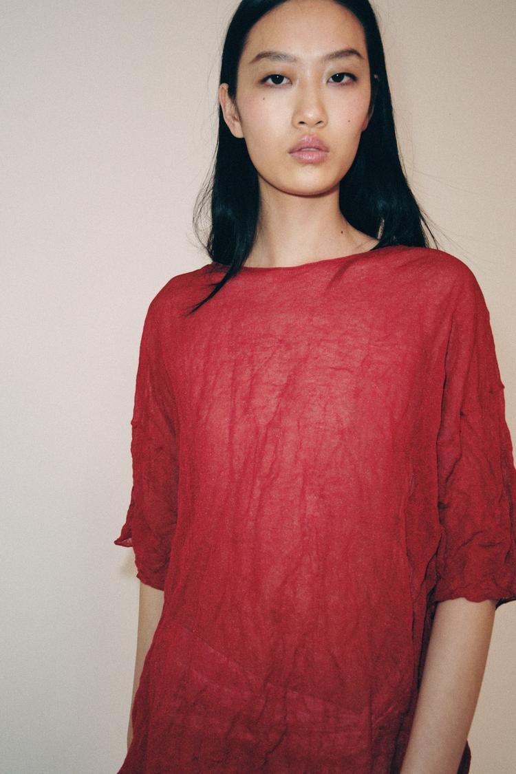 WRINKLED EFFECT KNIT TOP - Zara product image