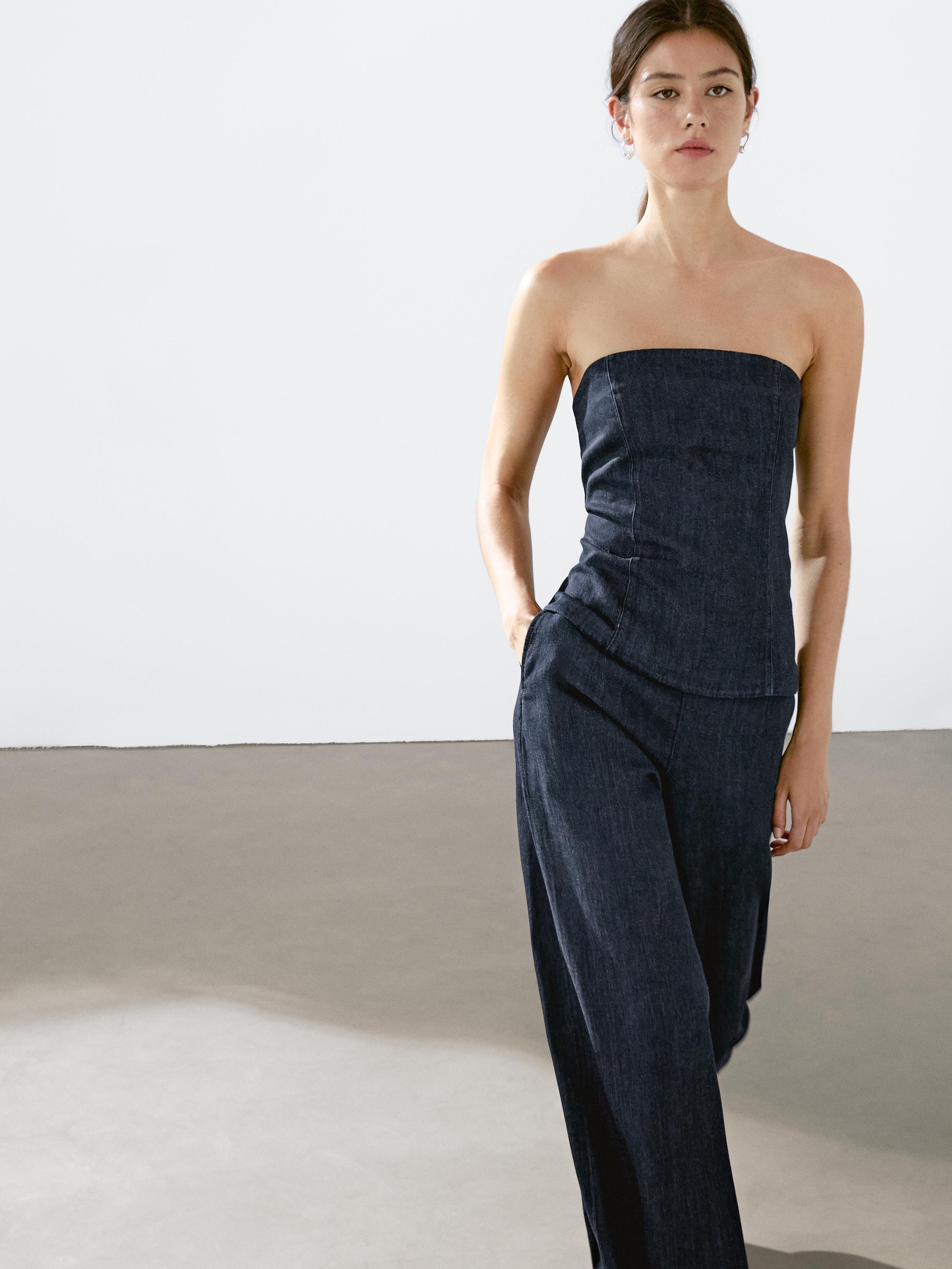 Top bustier denim