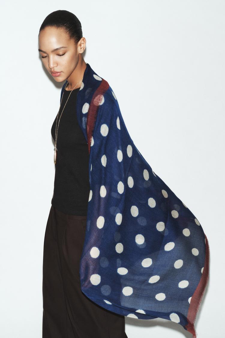 POLKA DOT PRINT SCARF - Zara product image