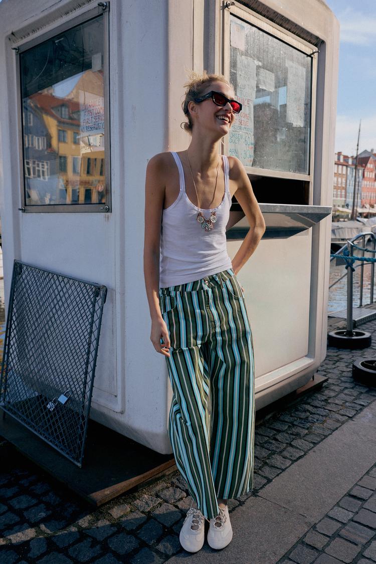Z1975 STRIPED BARREL JEANS - Zara product image