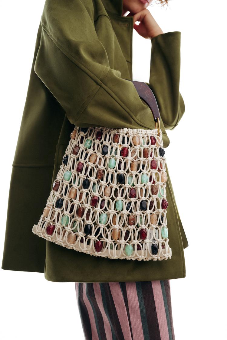 BEADED BUCKET BAG - Zara product image