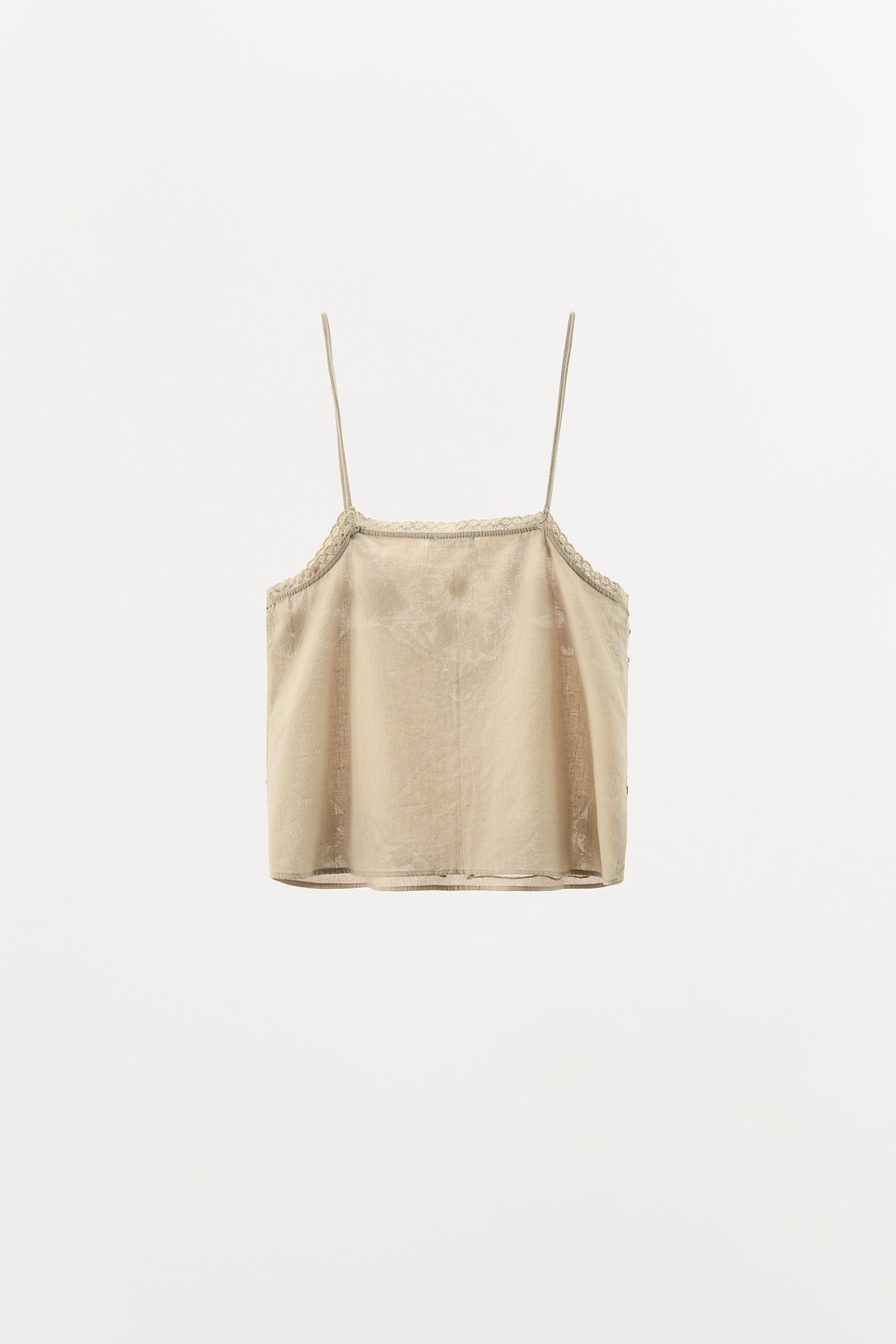EMBROIDERED BEADED CAMISOLE TOP