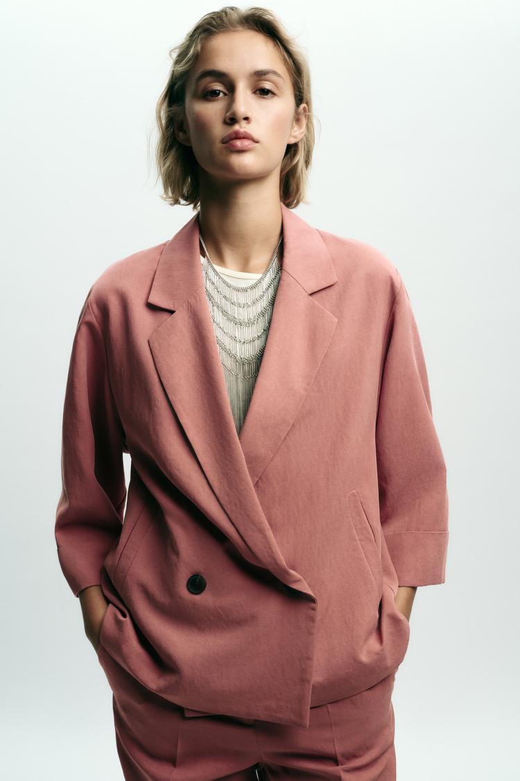 DOUBLE-BREASTED FRENCH SLEEVE BLAZER - Zara product image