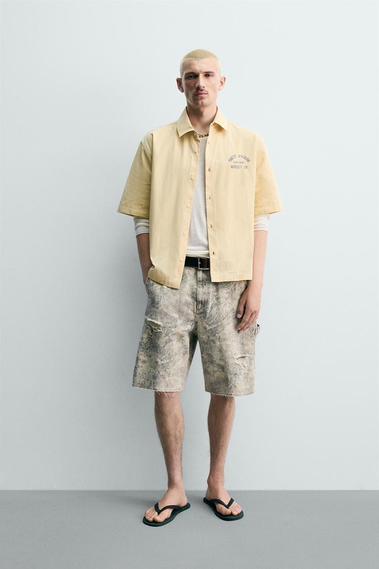 PRINTED TEXT BOXY FIT SHIRT - Zara product image