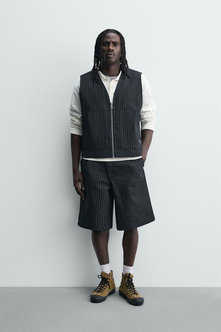 PINSTRIPE DENIM VEST - Zara product image