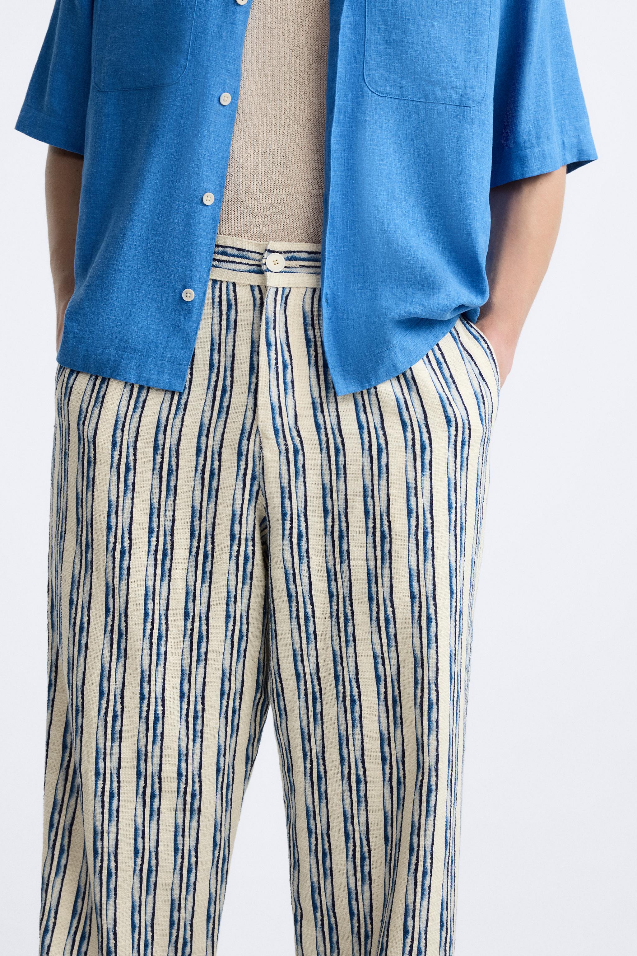 STRIPED JACQUARD PANTS