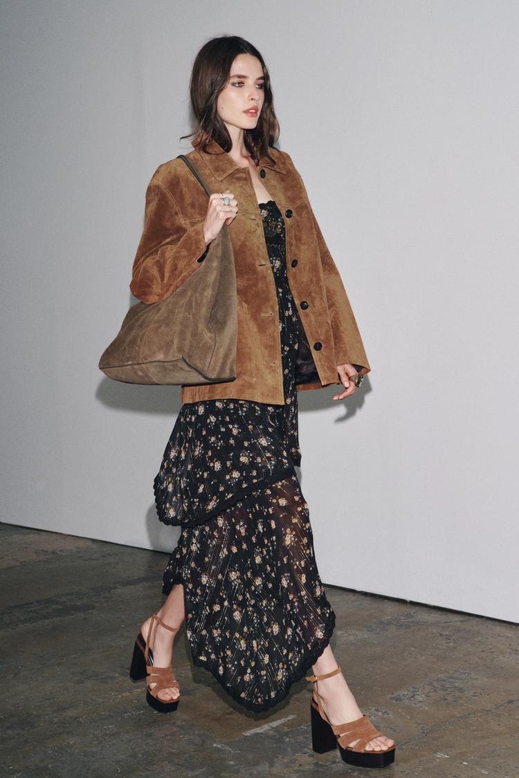 ZW COLLECTION LIMITED EDITION SUEDE LEATHER JACKET - Zara product image