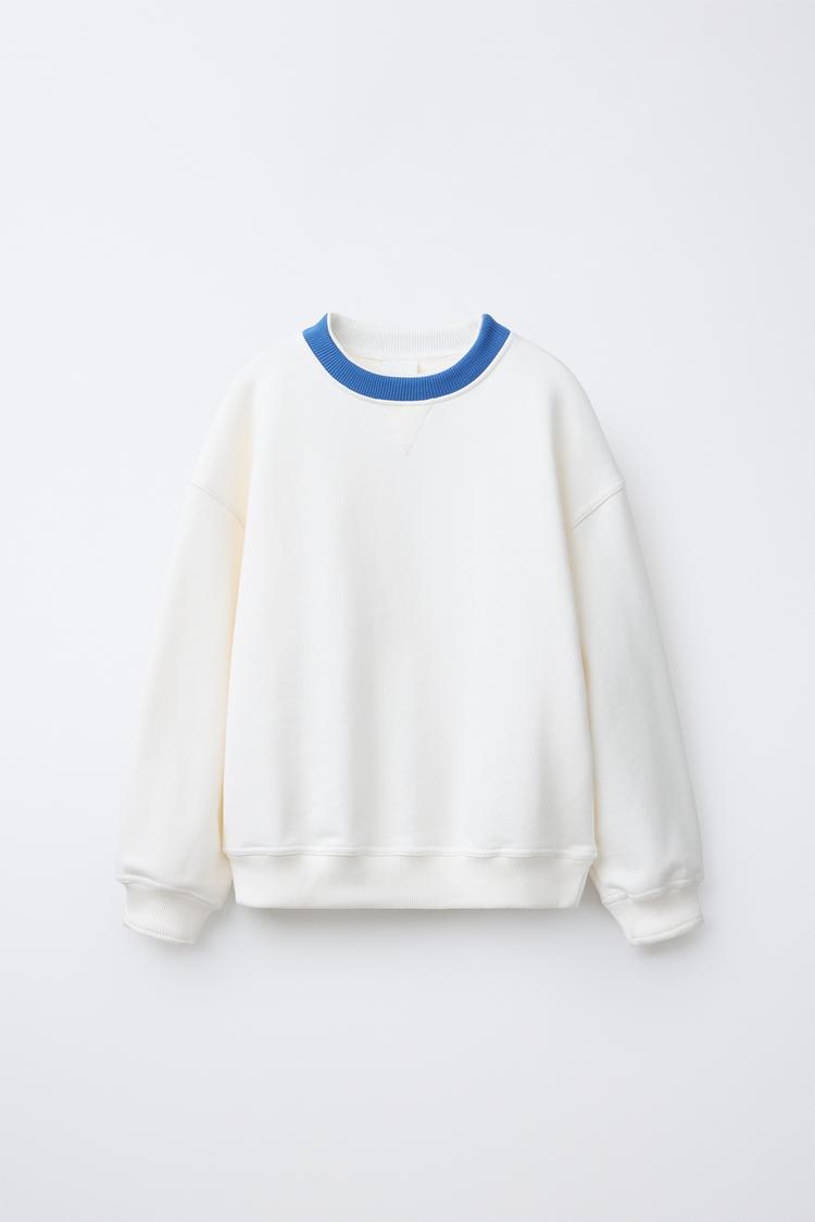 CONTRAST RIB NECK SWEATSHIRT - Zara product image