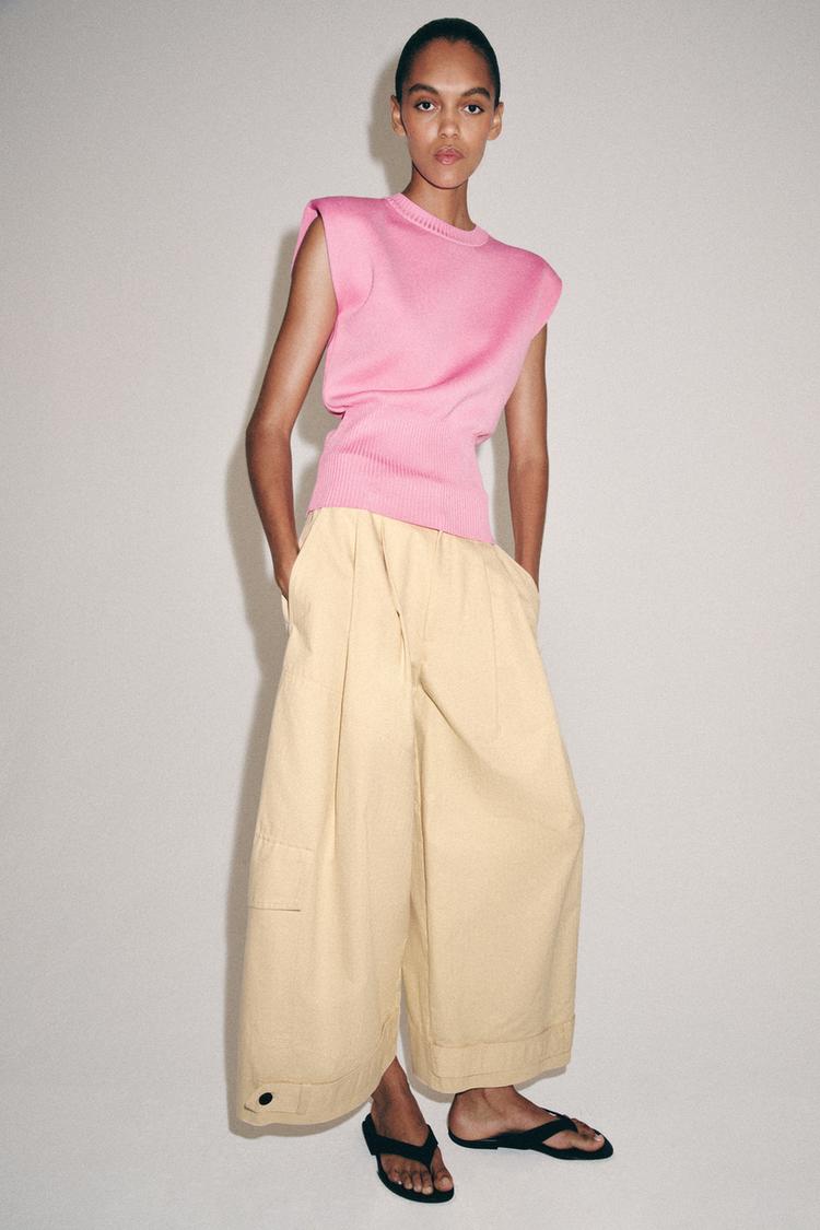SHOULDER PAD KNIT TOP - Zara product image