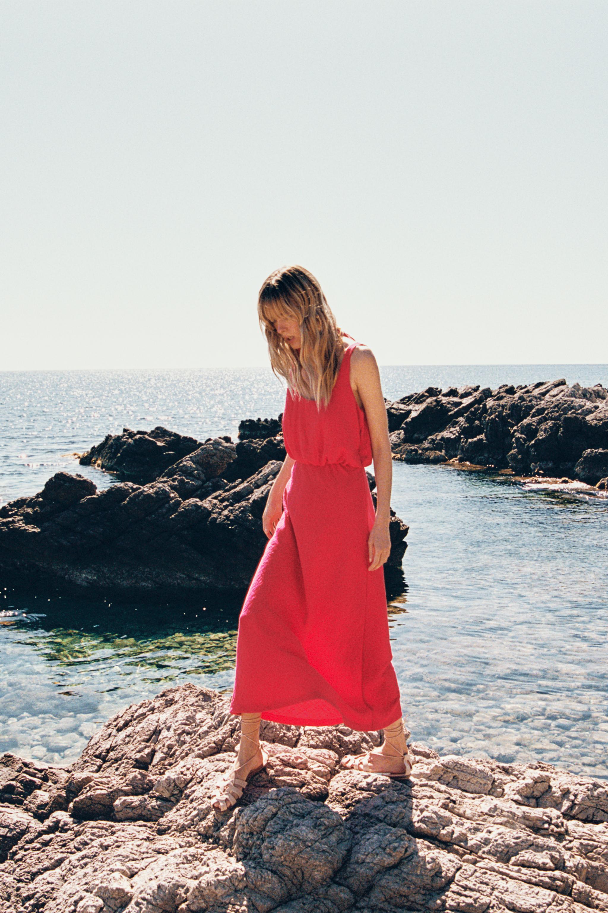 MIDI DRESS WITH RUCHED WAIST