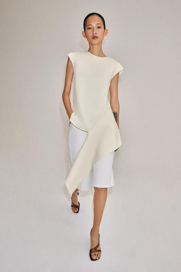 ZW COLLECTION ASYMMETRIC TOP - Zara product image