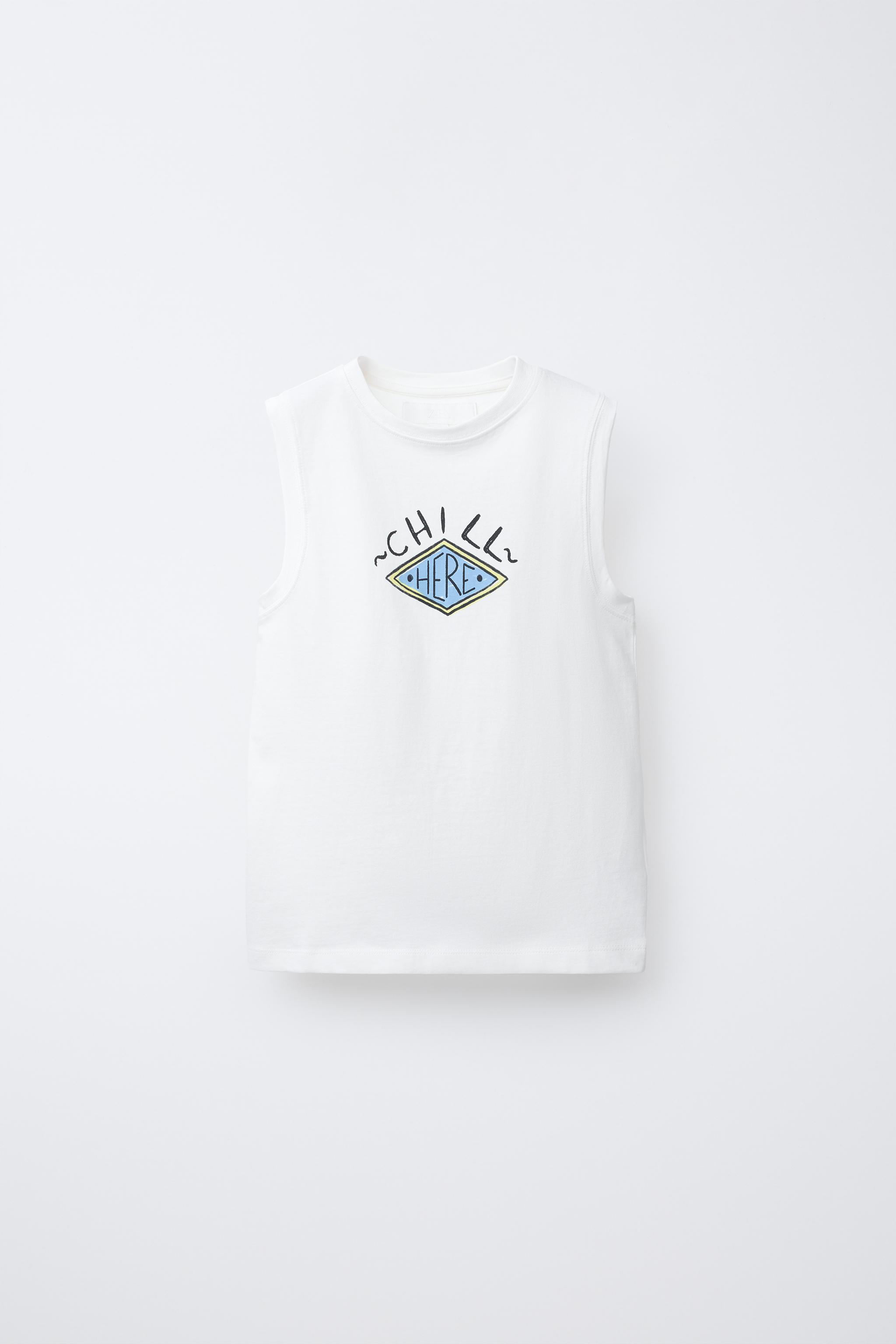 T-SHIRT SANS MANCHES IMPRIMÉ