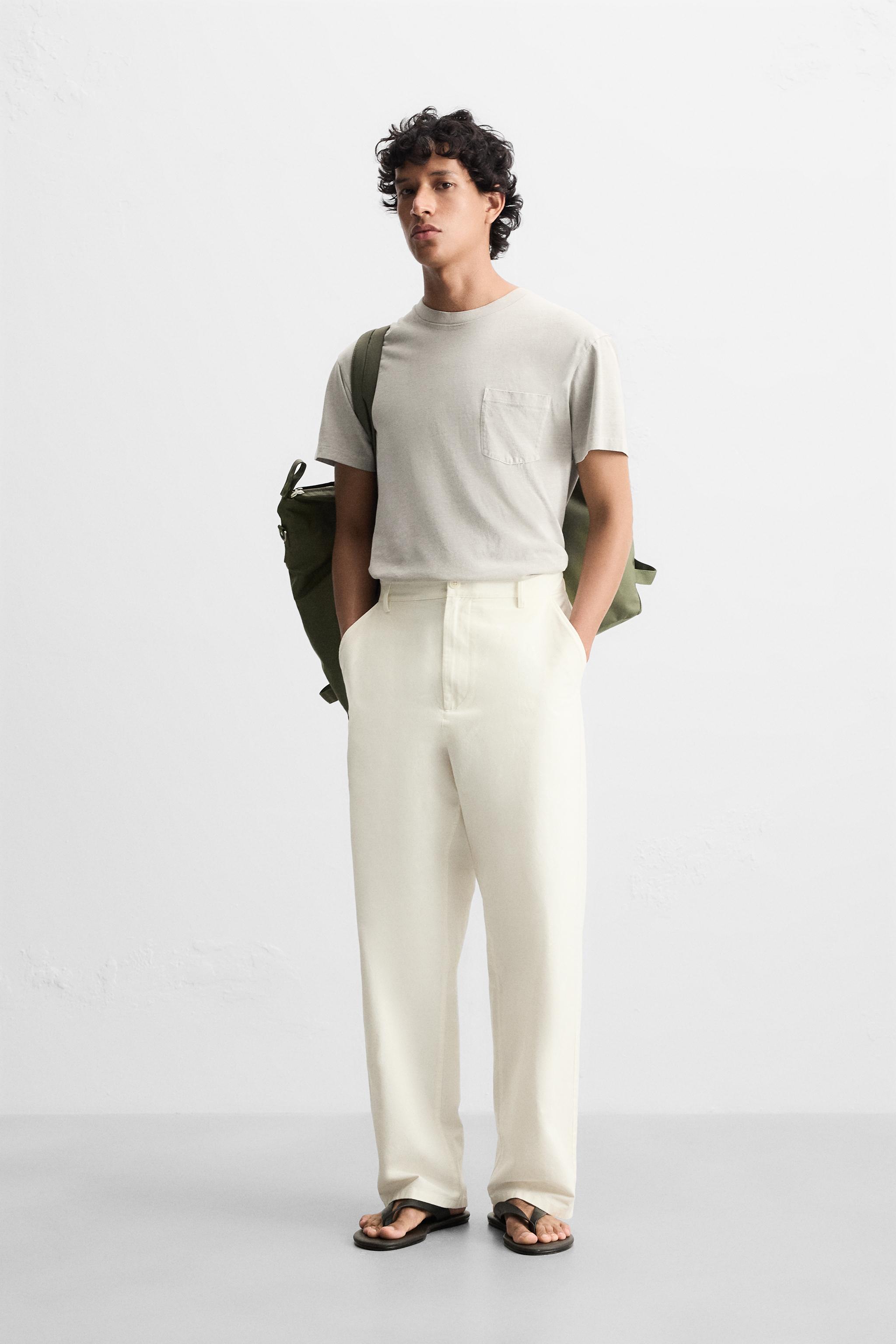 STRAIGHT FIT COTTON PANTS