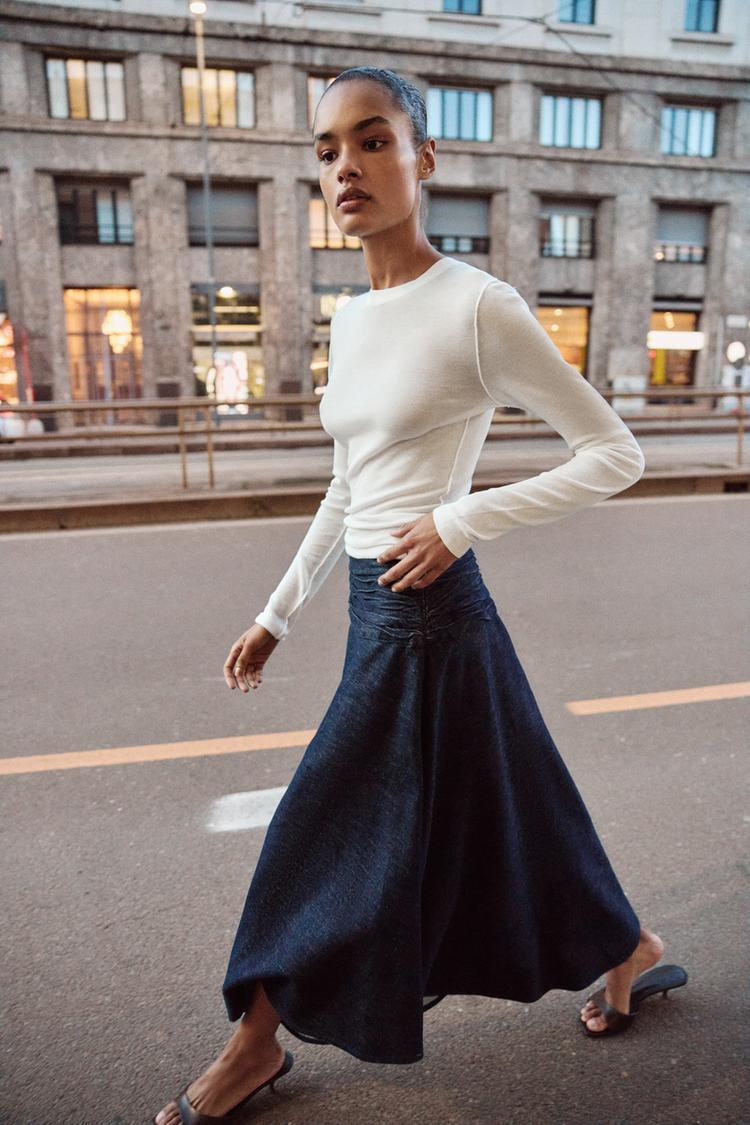Z1975 ASYMMETRIC MIDI SKIRT - Zara product image