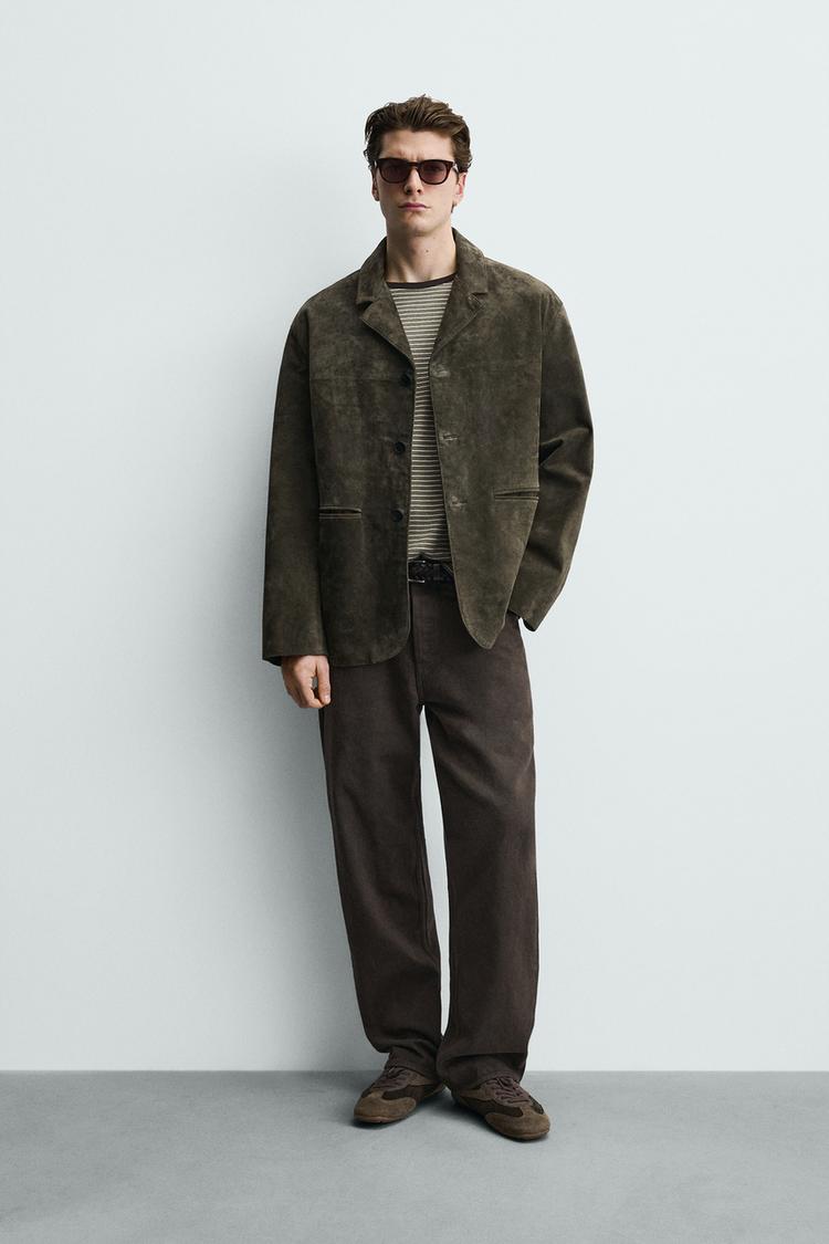 SUEDE LEATHER BLAZER - Zara product image