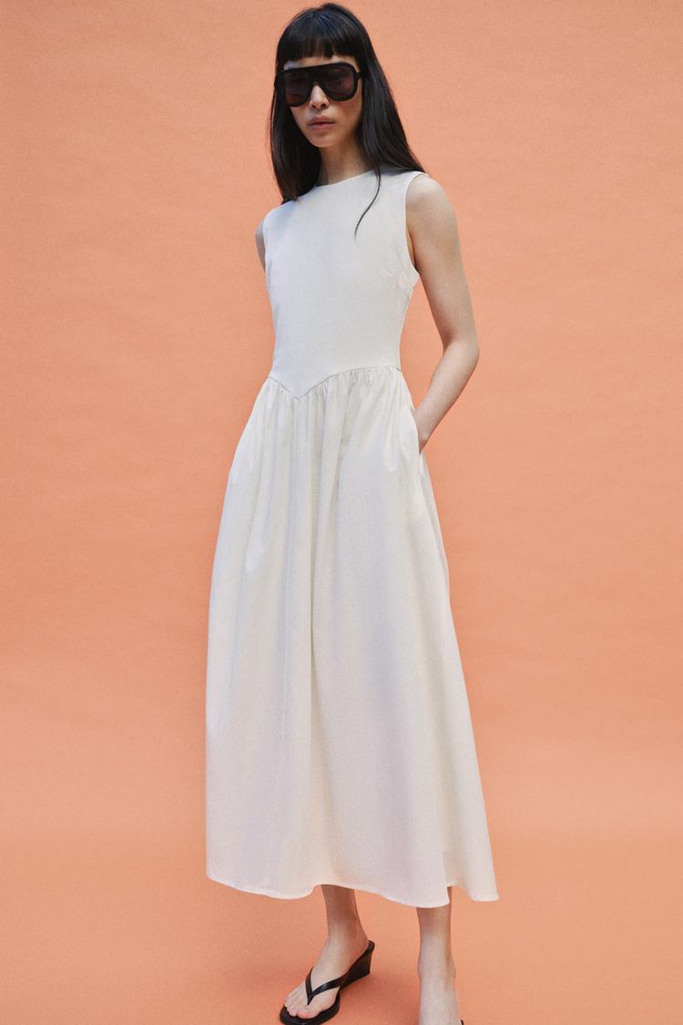 COMBINATION MIDI DRESS - Zara product image