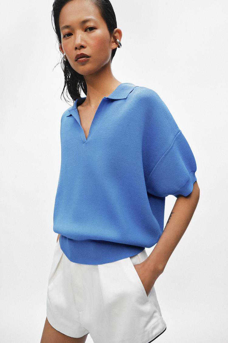 SHORT SLEEVE KNIT POLO SHIRT - Zara product image