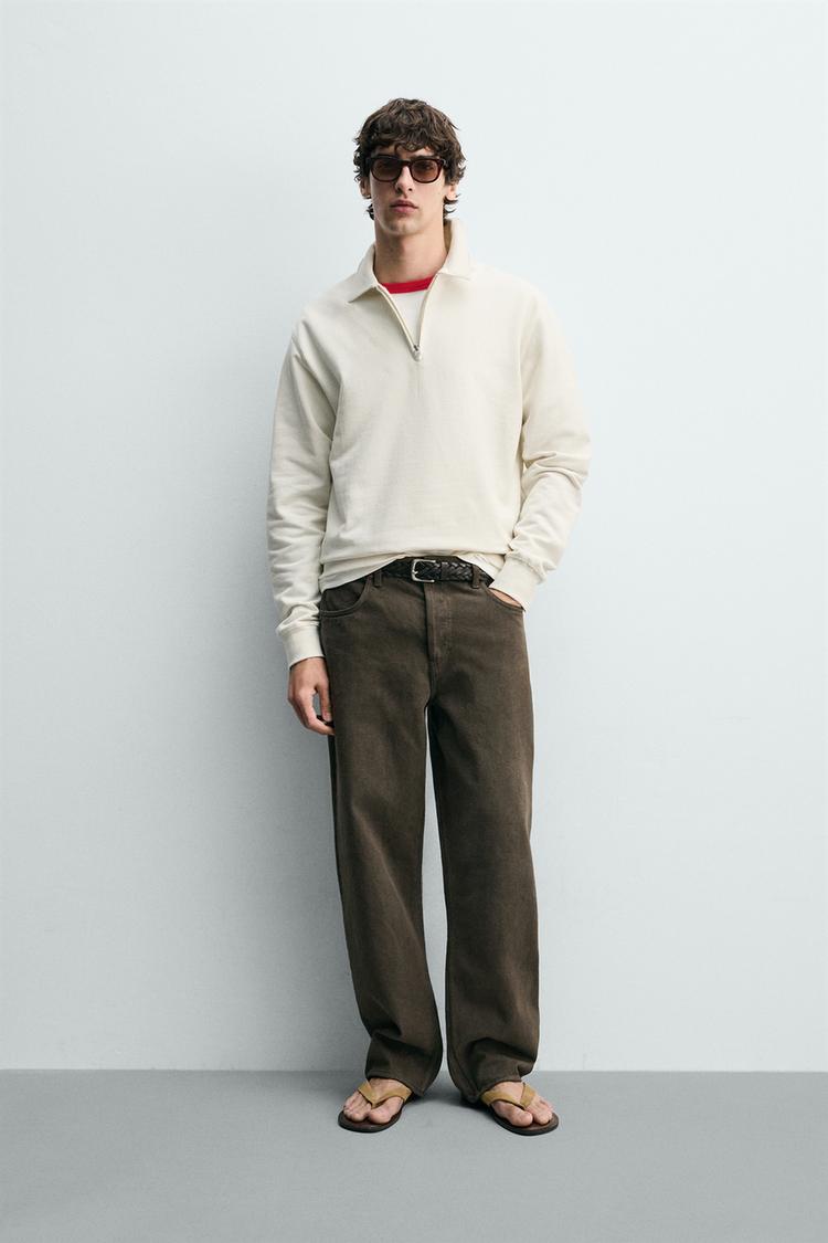 ZIP POLO SWEATSHIRT - Zara product image