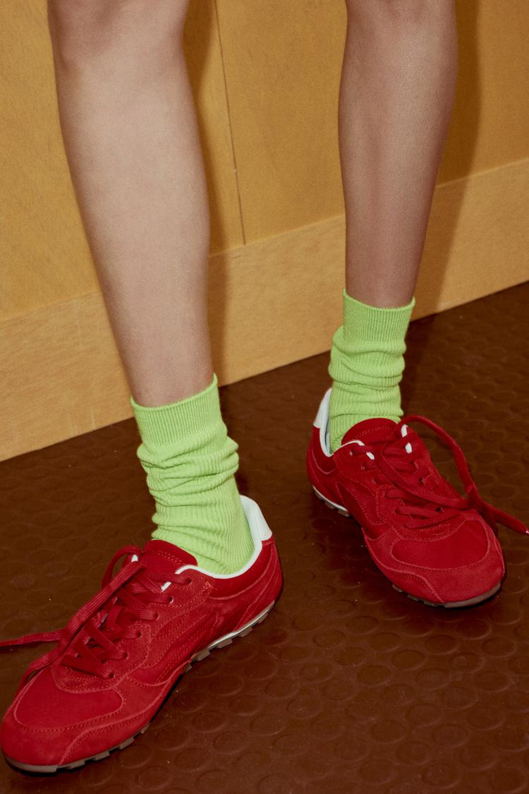 LEATHER SPORT SNEAKERS - Zara product image