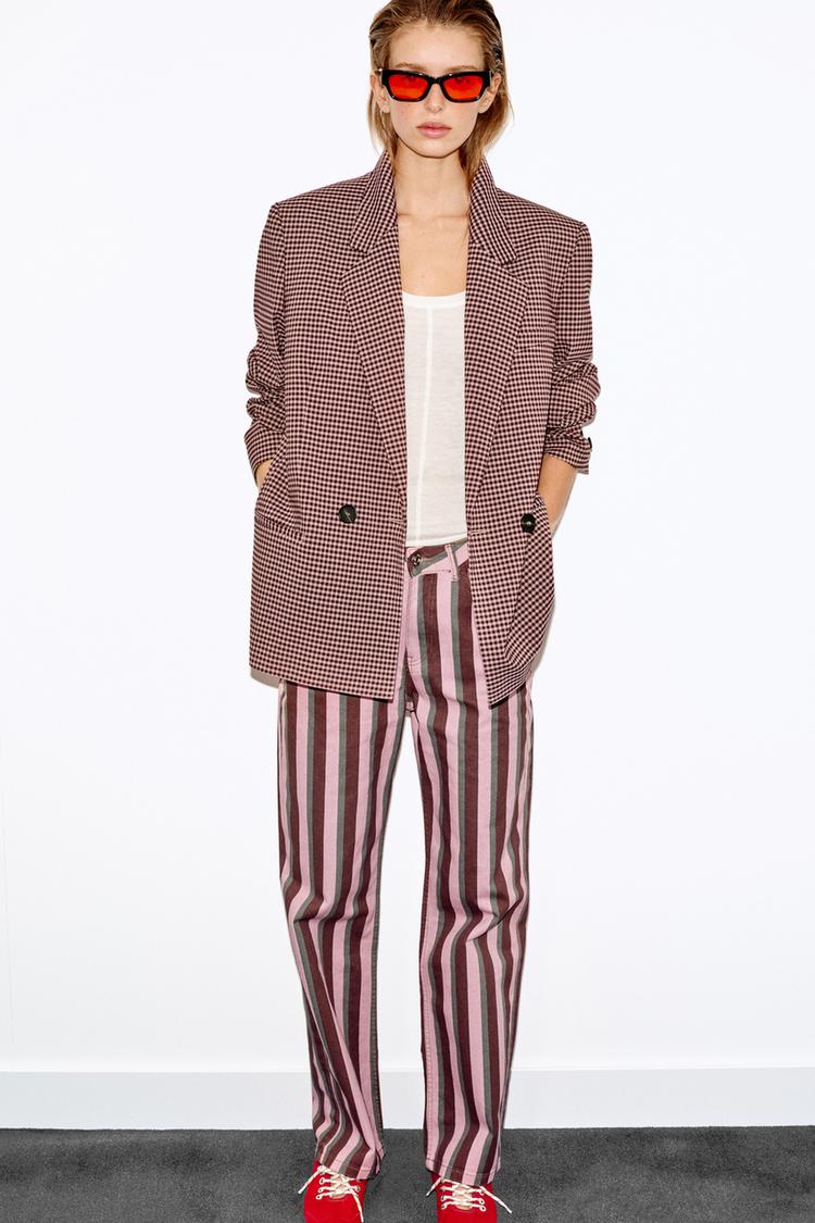 OVERSIZED PLAID DOUBLE-BREASTED BLAZER - Zara product image
