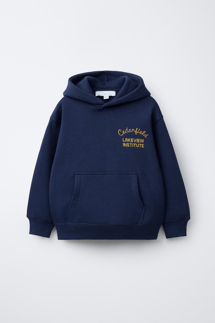 EMBROIDERED TEXT HOODIE - Zara product image