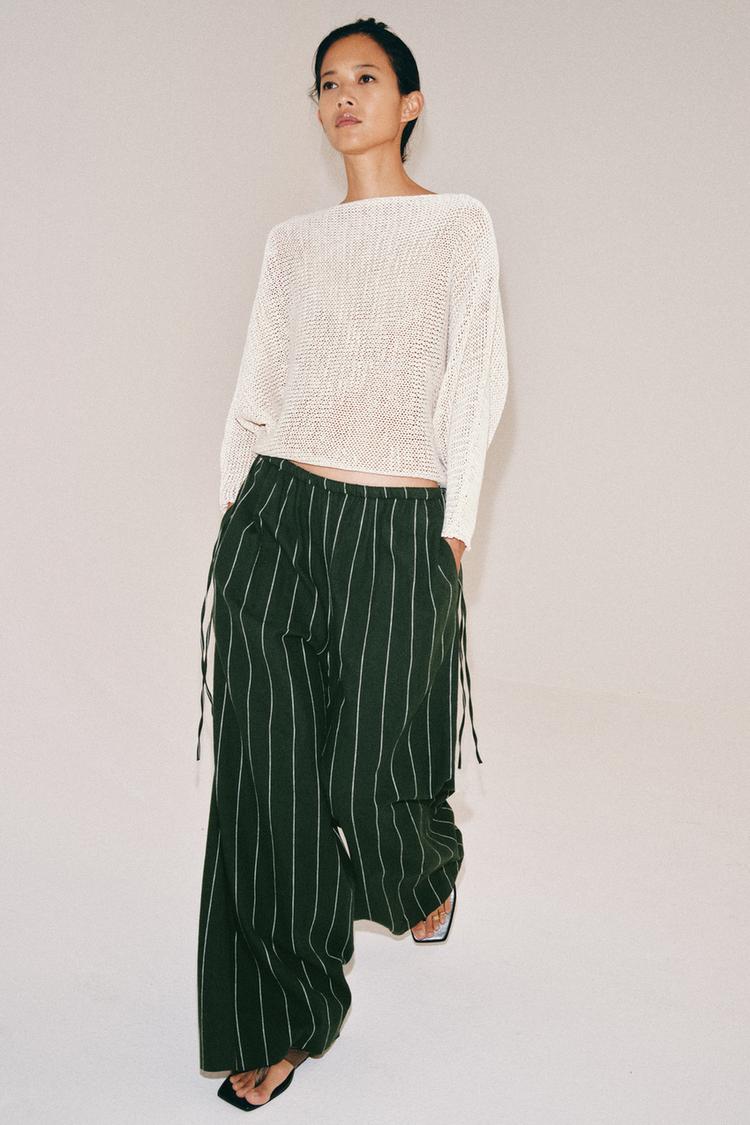 ZW COLLECTION STRIPED LINEN PANTS - Zara product image