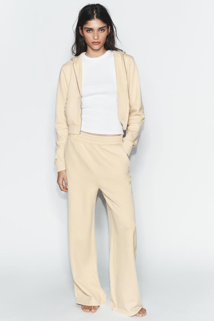 STUDDED HOODIE SWEATSHIRT - Zara product image