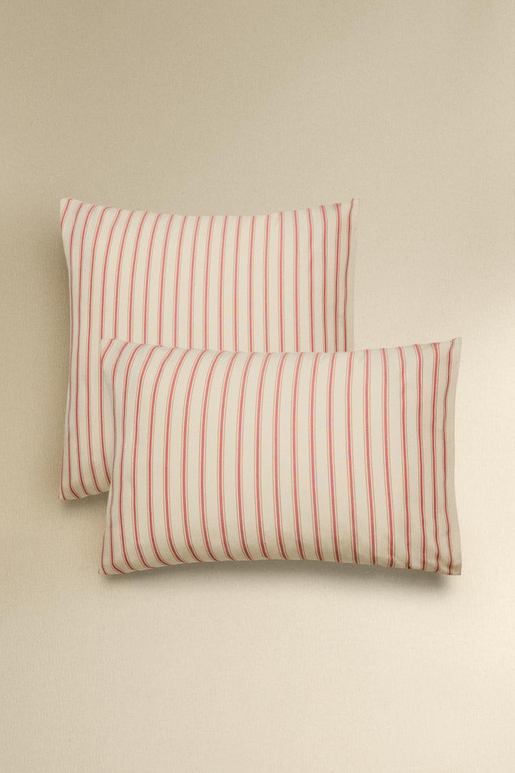 STRIPED PERCALE PILLOWCASE (300 THREAD COUNT) - Zara product image