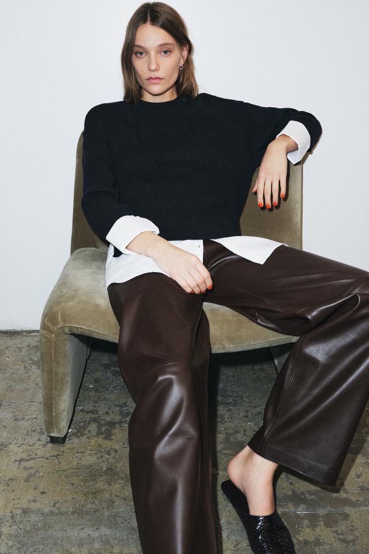 COMBINATION POPLIN KNIT JUMPER - Zara product image