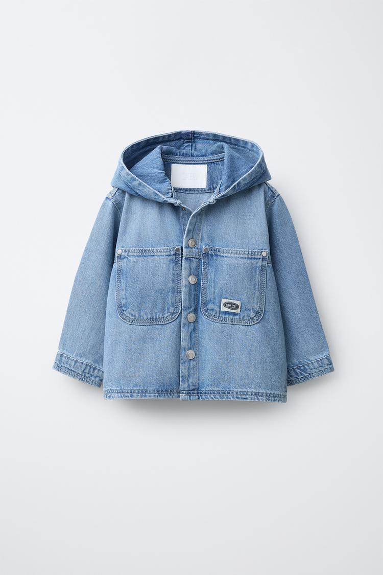 DENIM HOODIE OVERSHIRT - Zara product image
