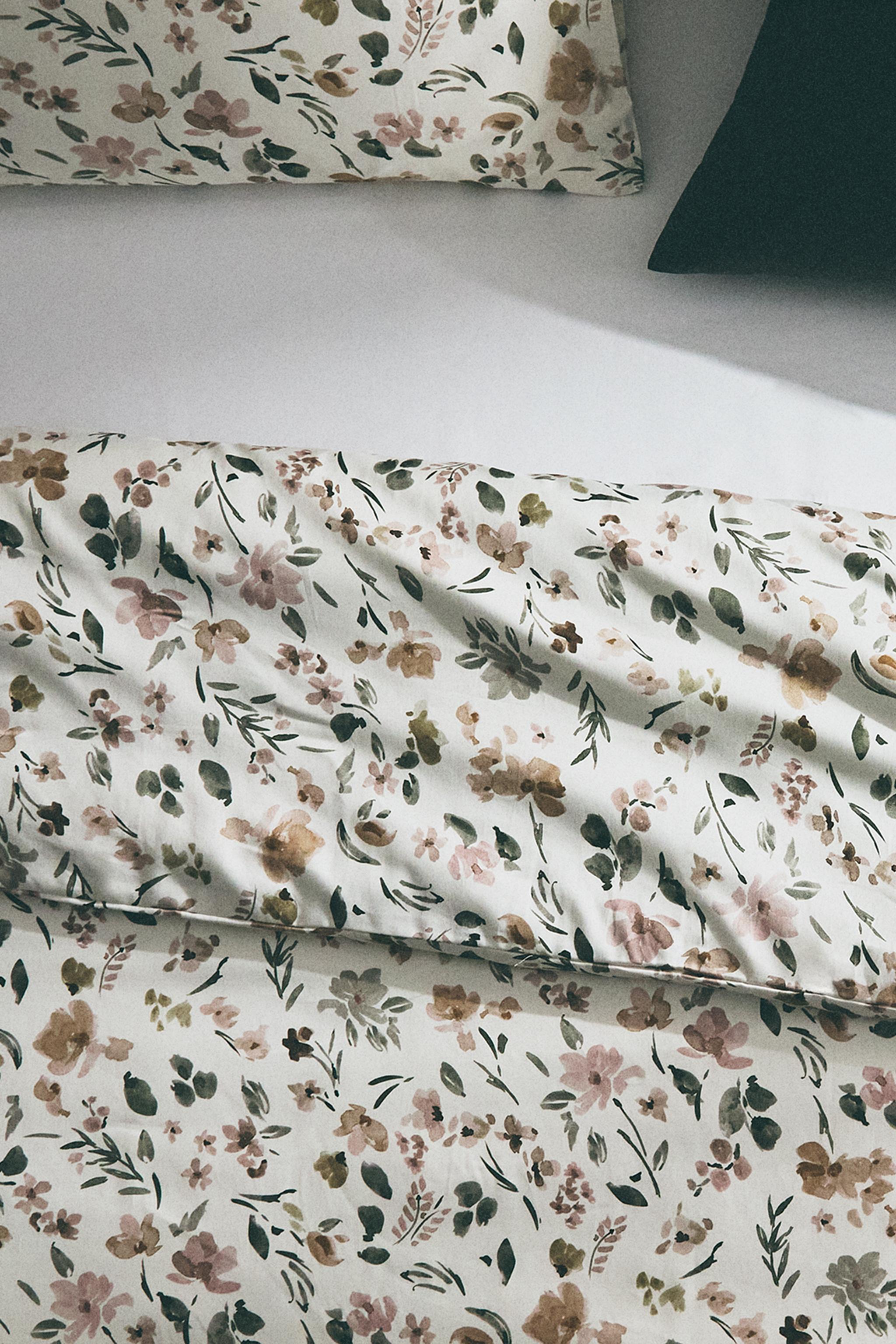 FLORAL PRINT SATEEN DUVET COVER