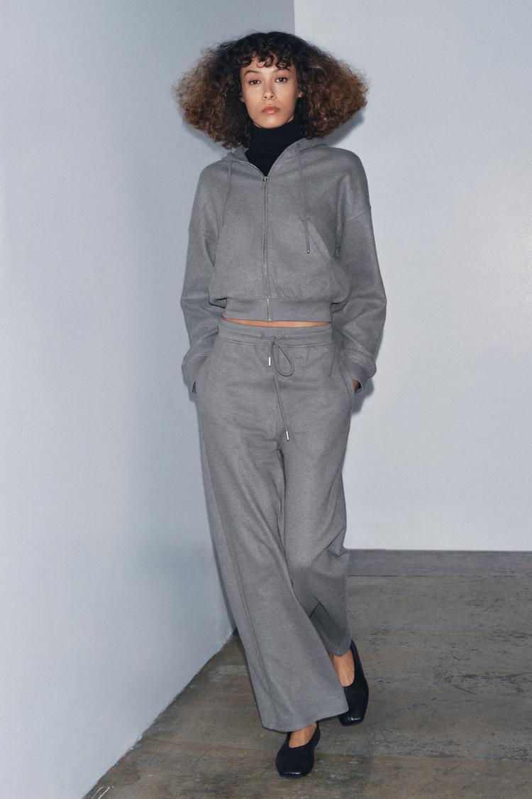 STRAIGHT LEG RIB SOFT PANTS - Zara product image