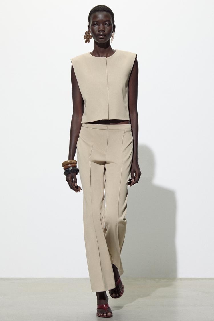 RIB DETAIL FLARE PANTS