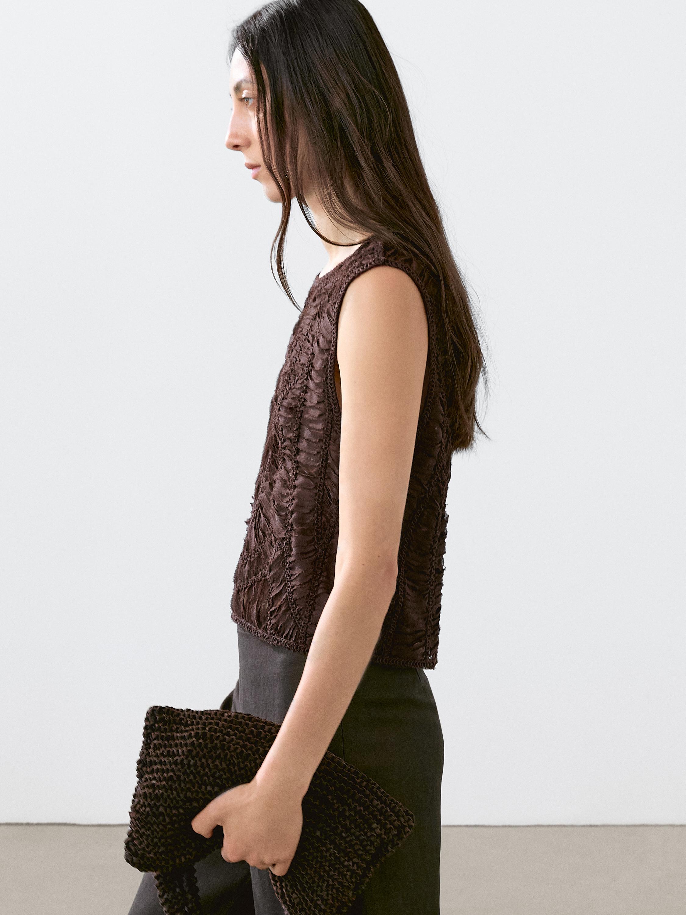 Openwork crochet top