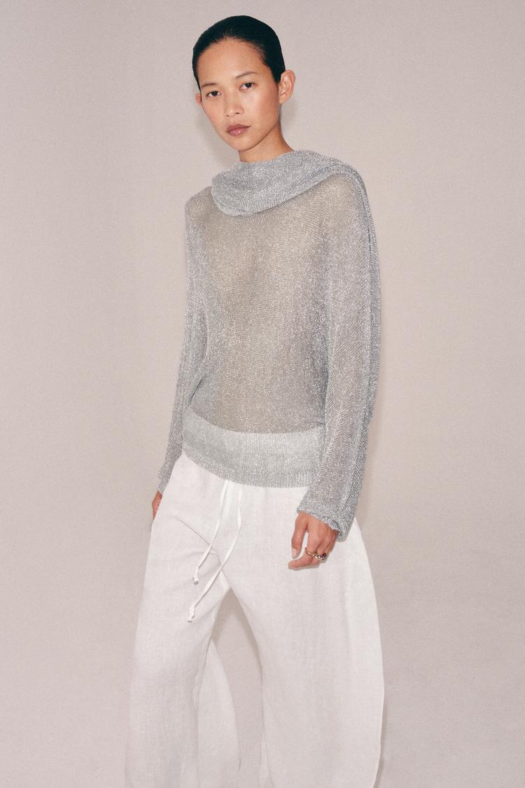 METALLIC THREAD KNIT JUMPER - Zara product image