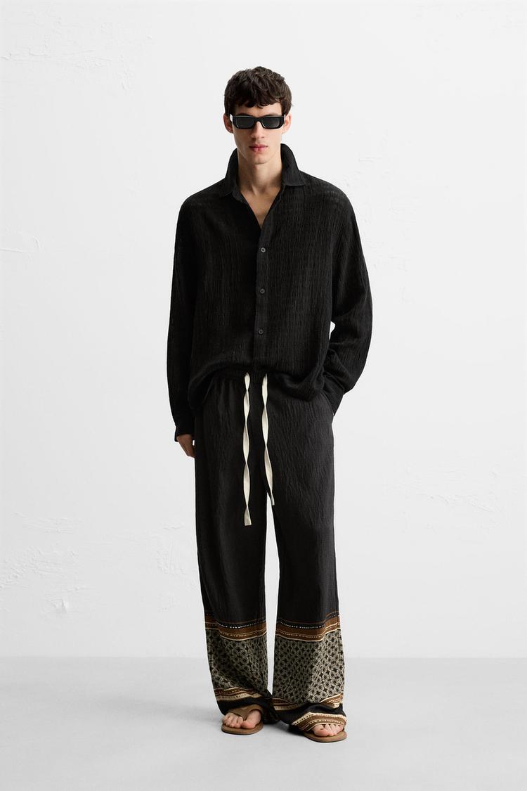 LINEN - COTTON JACQUARD SHIRT - Zara product image