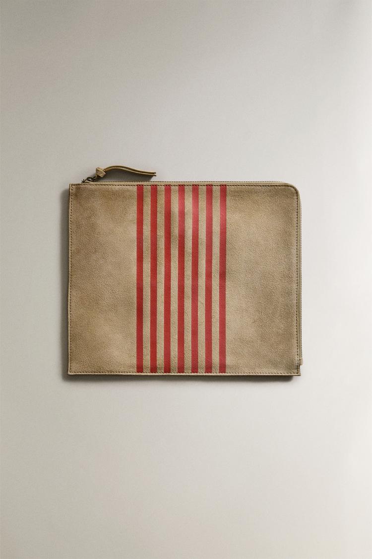 SUEDE DOCUMENT CLUTCH - Zara product image