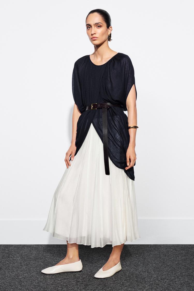 FLOWY COMBINATION SKIRT ZW COLLECTION - Zara product image