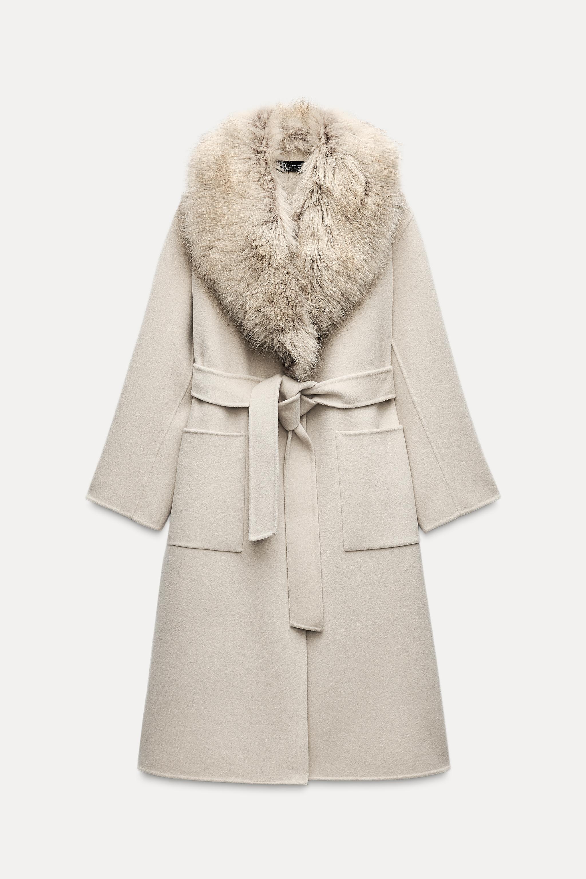 FAUX FUR WOOL BLEND COAT ZW COLLECTION