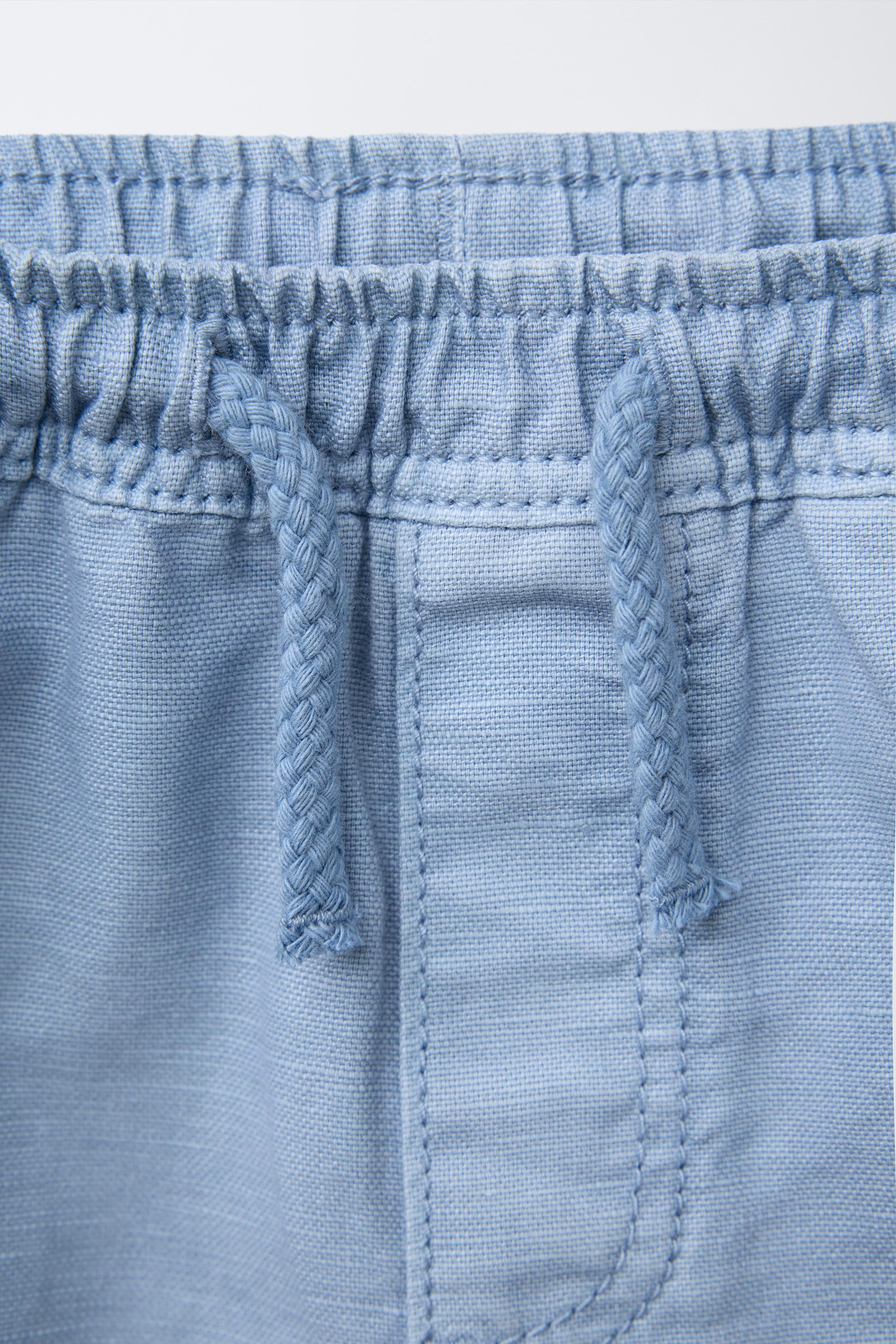 LINEN AND COTTON BERMUDA SHORTS