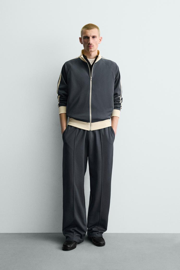 ZIP-UP STRIPED SWEATSHIRT - Zara product image