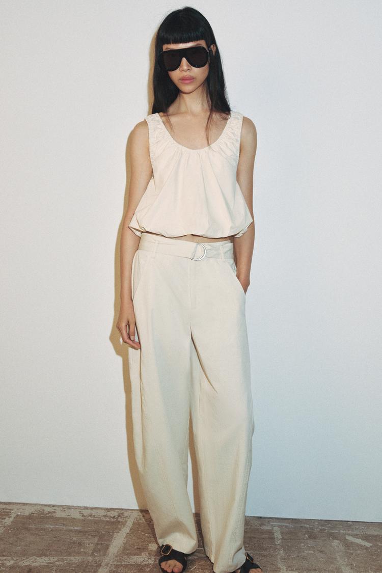 BELTED BAGGY PANTS - Zara product image