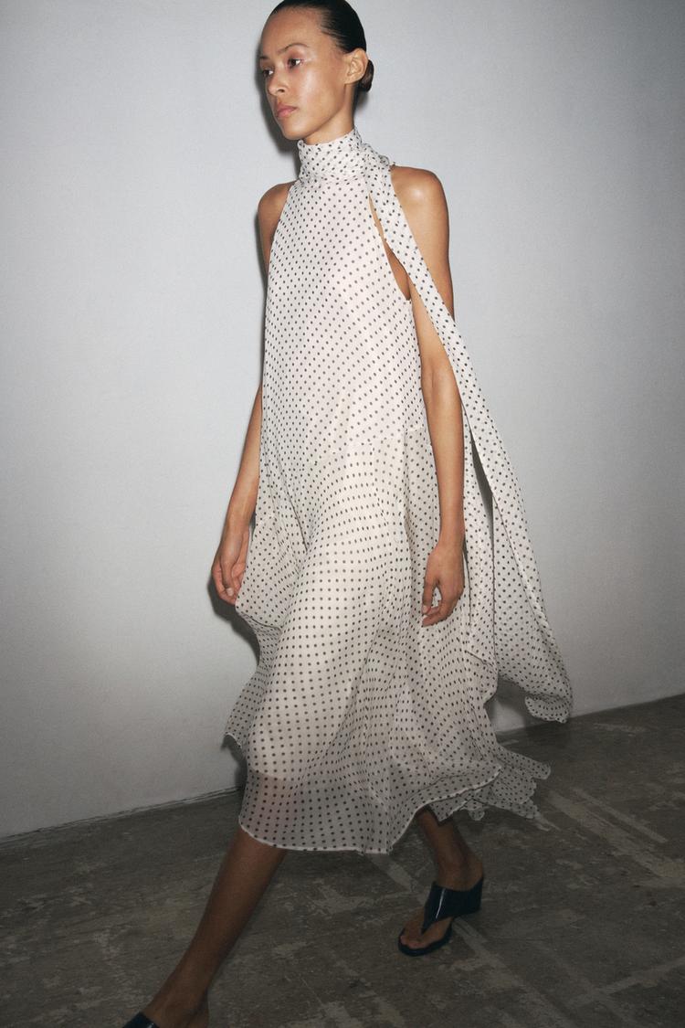 POLKA DOT HALTER DRESS ZW COLLECTION