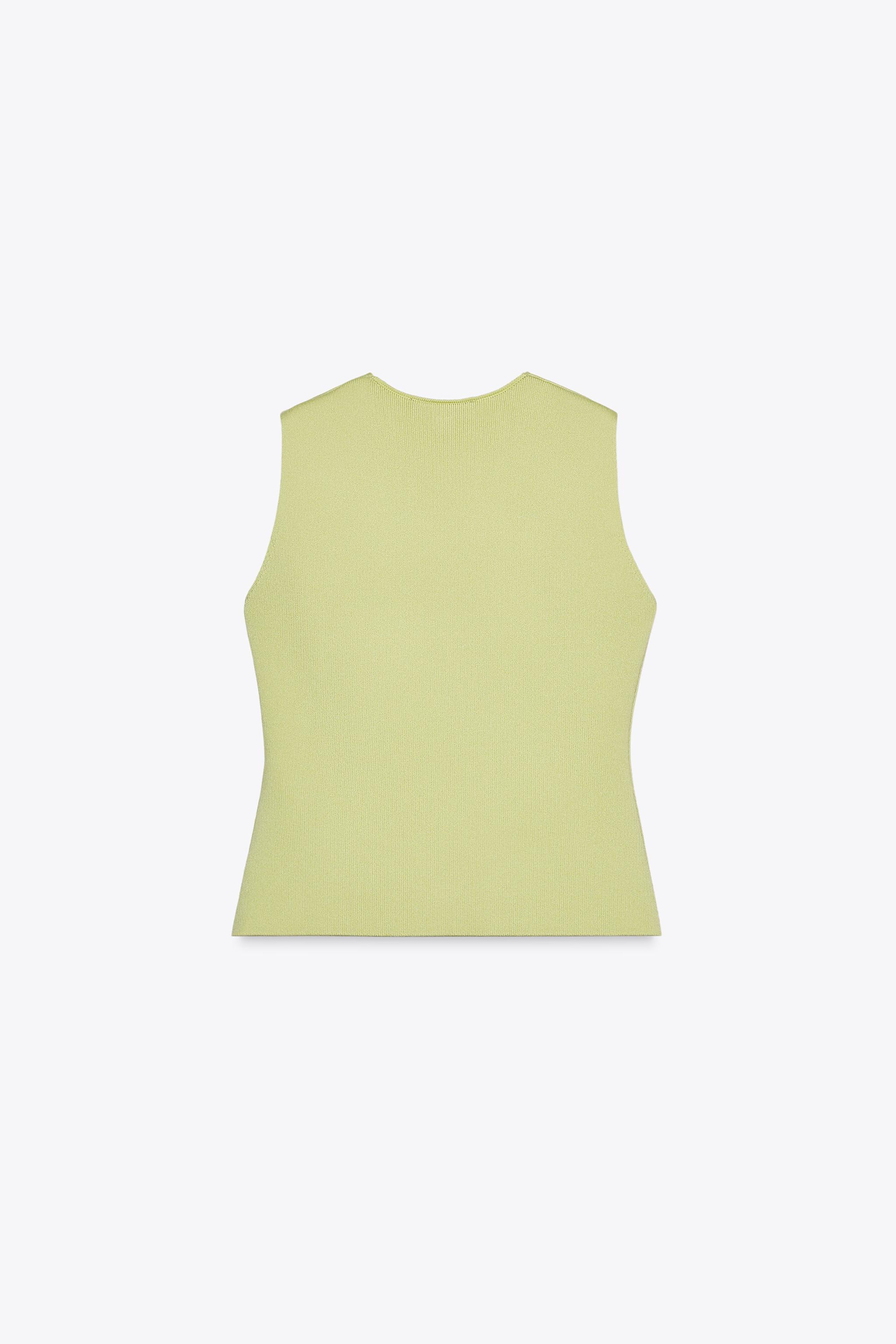 TOP GILET EN MAILLE UNI