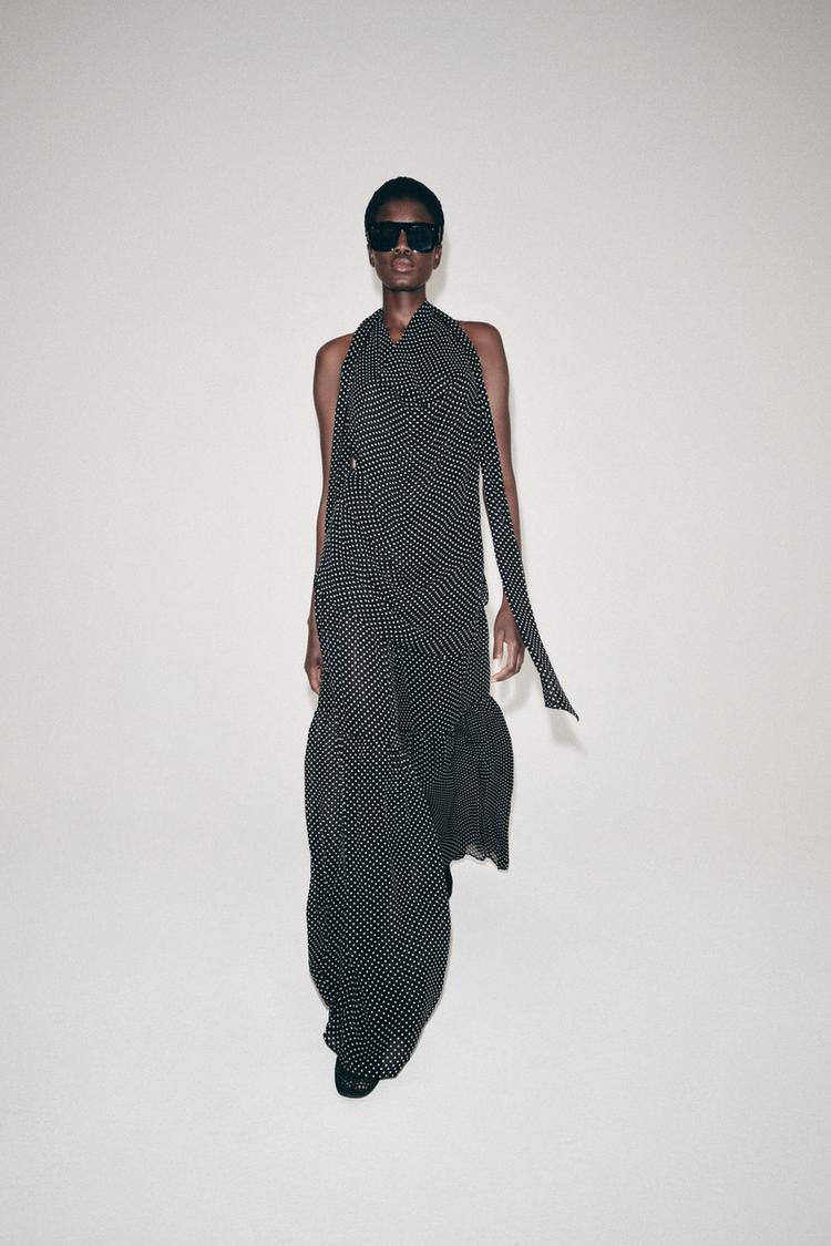 ZW COLLECTION PLEATED POLKA DOT PANTS - Zara product image