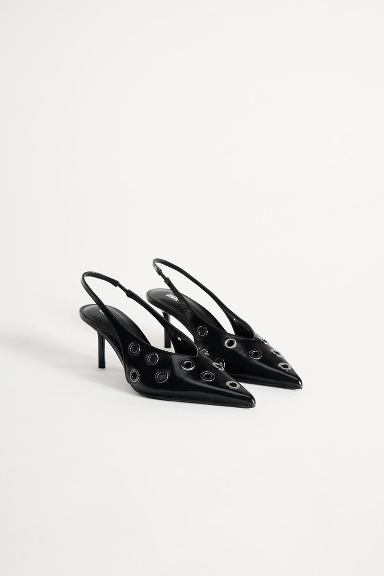 LEATHER SLINGBACK SHOE WITH EYELETS 50TH ANNIVERSARY - Zara product image
