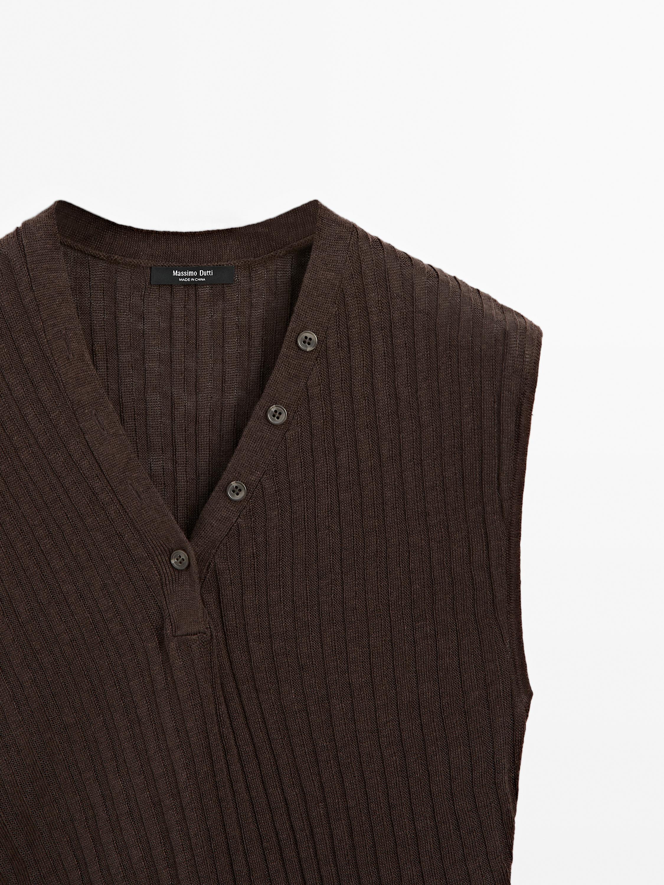 100% linen fine knit top