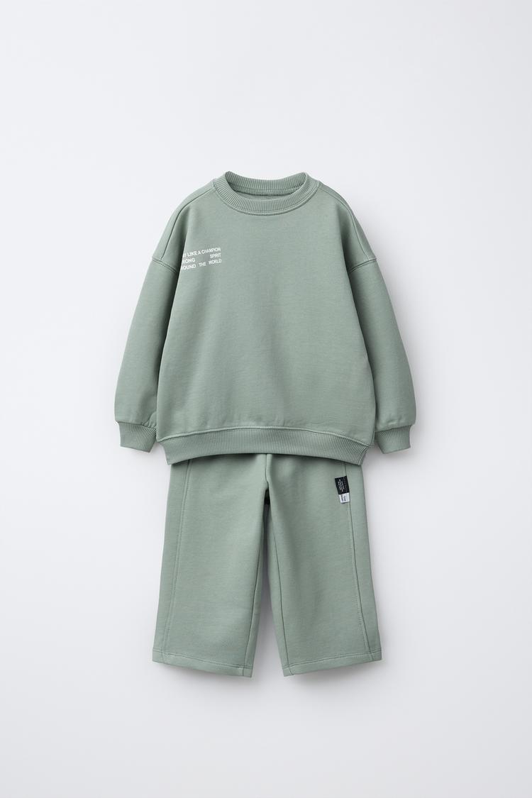 JOGGING SET SWEATSHIRT AND TEXT PANTS - Zara product image
