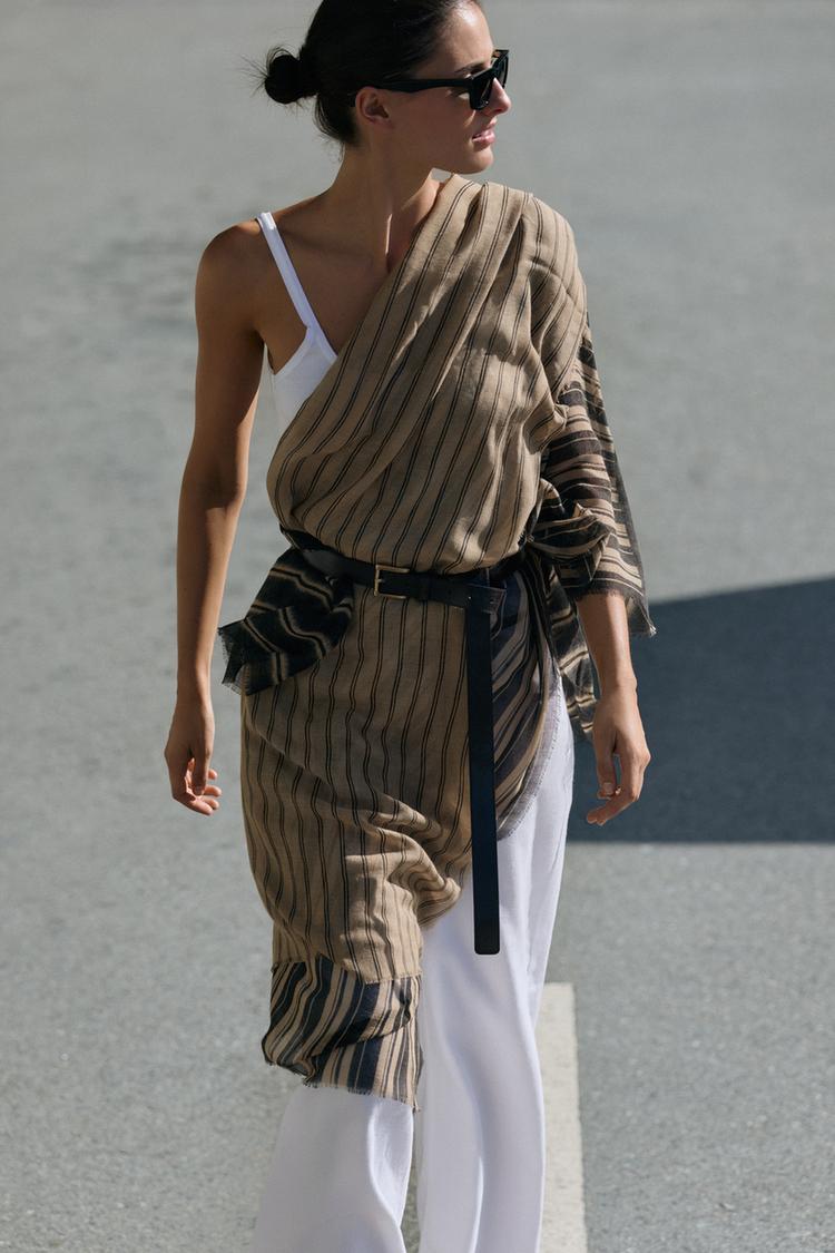 PRINTED STRIPED SCARF - Zara product image